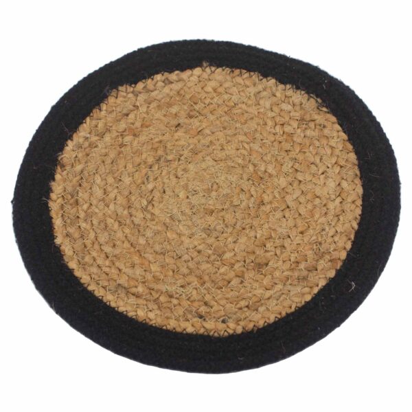 Naturaalne lauamatt jute ja puuvillaga -Must-