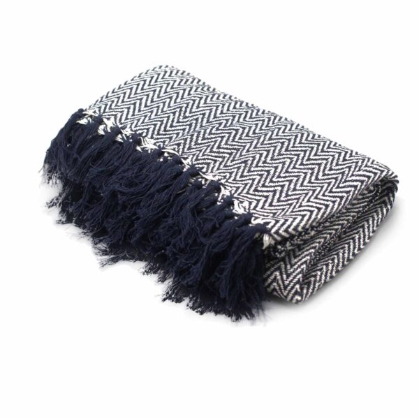 Boho pleed Navy Zig-Zag - Image 2