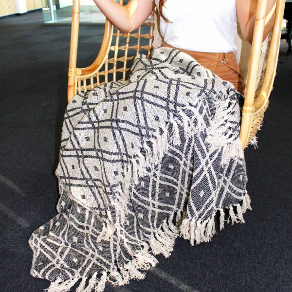 Boho pleed Black&Beige - Image 4
