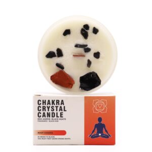 Chakra küünal väekristallidega -Juurtšakra-