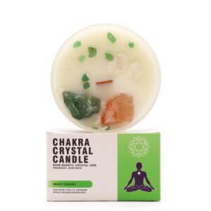 Chakra küünal väekristallidega -Südametšakra-