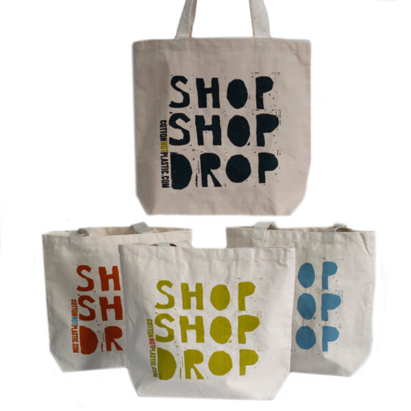 Puuvillane kott "Shop Shop Drop"