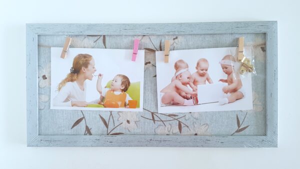 "Tee ise" fotoraam 2 fotoga -Sinine Floral lilled- - Image 2