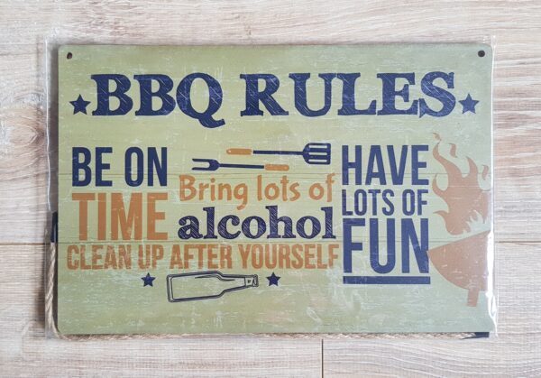 Dekoratiivne silt "BBQ Rules"