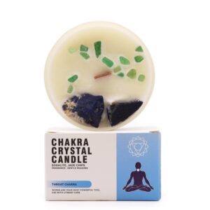 Chakra küünal väekristallidega -Kurgutšakra-