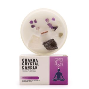 Chakra küünal väekristallidega -Kroontšakra-