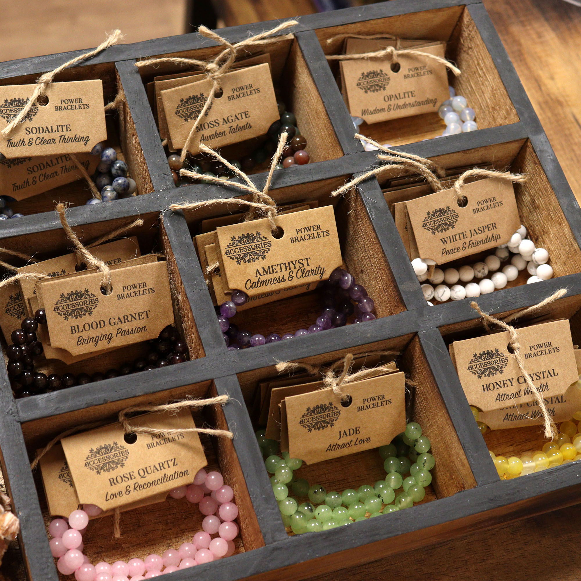 Väekristallidega käevõru -Valge Jaspis- - Image 6